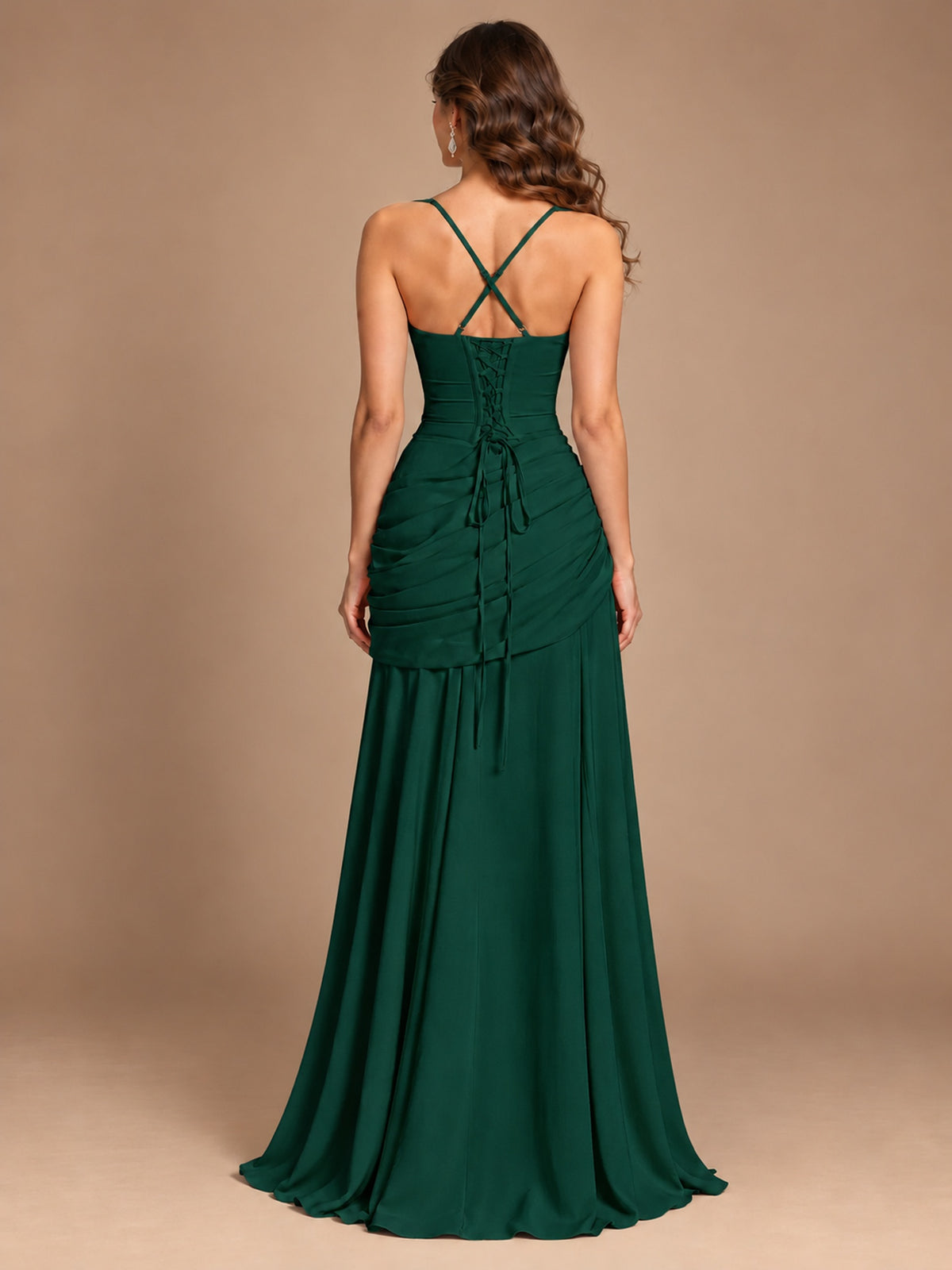 Butter Yellow Square Neck Ruched A-Line Prom Dress