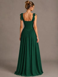 Square Neck A-Line Maxi Dress