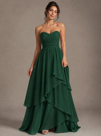 Strapless Ruffle A-Line Maxi Dress