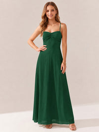JOVELLEE Yellow Sweetheart Ruched Bust Chiffon Maxi Dress