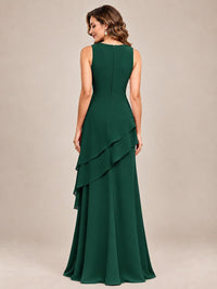 Dusty Blue Two-Piece Chiffon Mother of the Bride Dress with Jacket