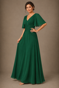 A-Line Chiffon Mother of the Bride Dress with Applique