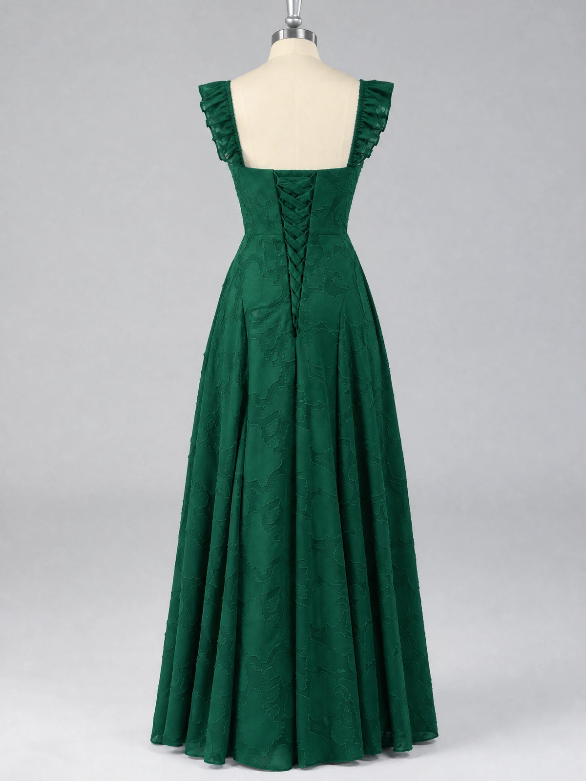 Jacquard Square Neck A-Line Maxi Dress