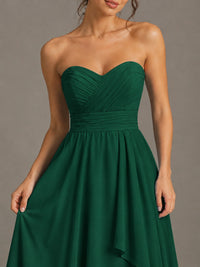 Strapless Ruffle A-Line Maxi Dress