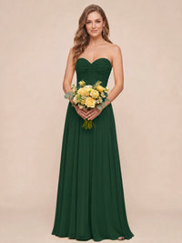 Strapless Pleated Chiffon A-Line Bridesmaid Dress
