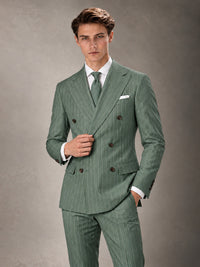 Double Breasted Pinstripe Men's Suit 2 Piece (Jacket & Pants) for Wedding & Formal Prom