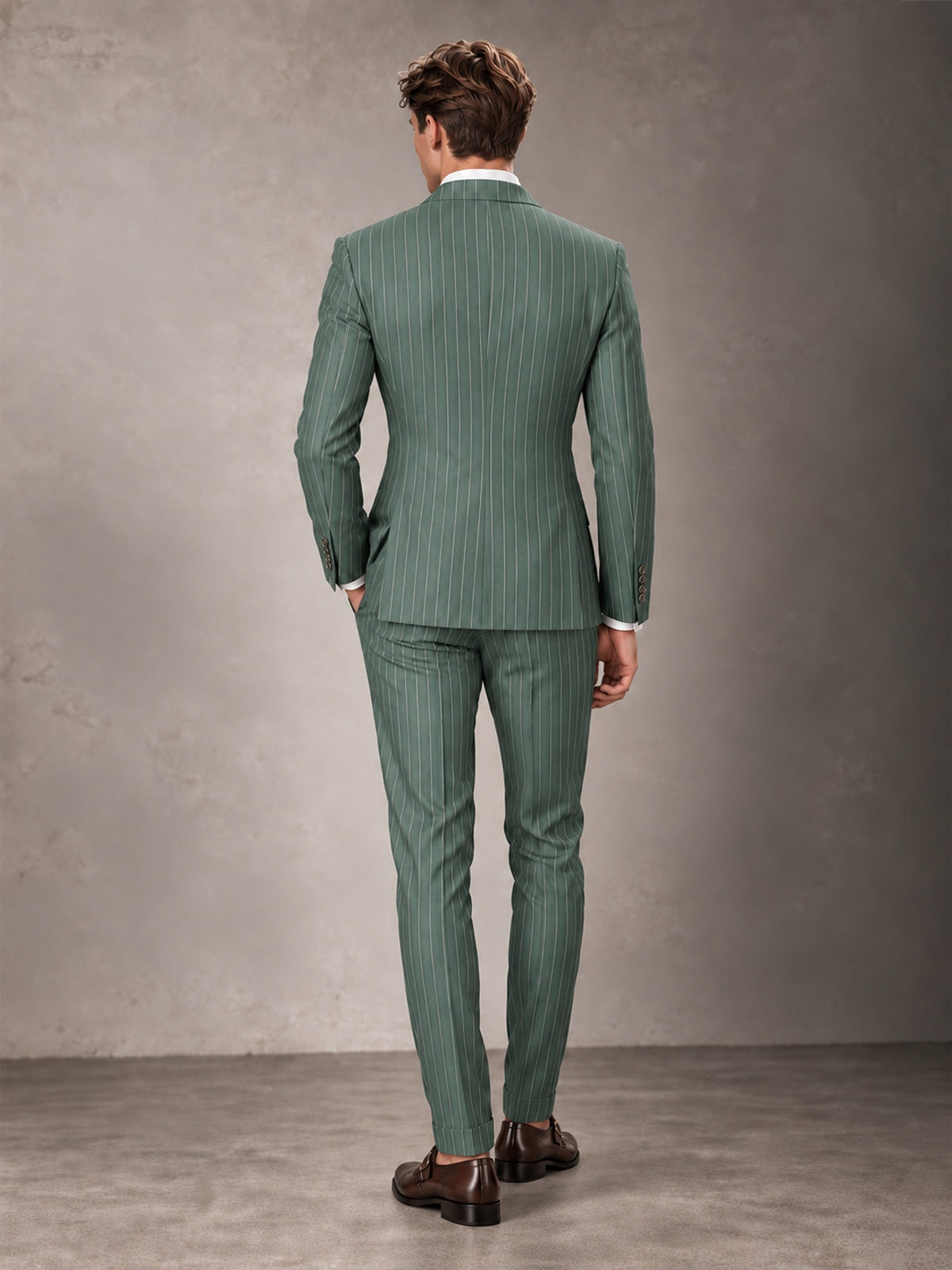 Double Breasted Pinstripe Men's Suit 2 Piece (Jacket & Pants) for Wedding & Formal Prom