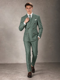 Double Breasted Pinstripe Men's Suit 2 Piece (Jacket & Pants) for Wedding & Formal Prom