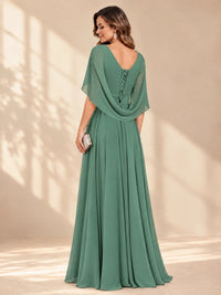 Ruched V Neck Mother of The Bride Dresses with Shawls Appliques and Cap Sleeves