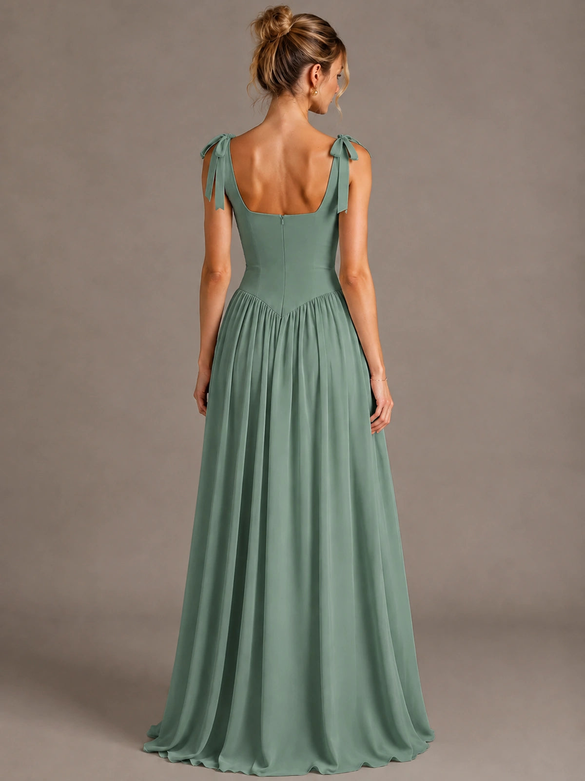 Square Neck A-Line Maxi Dress