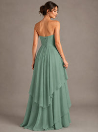 Strapless Ruffle A-Line Maxi Dress