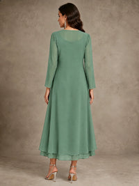 Sequin Chiffon Mother of the Bride Dress with Jacket