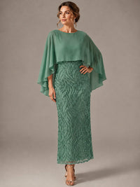 Light Blue Sequin 2 Pieces Mother of the Bride Dress