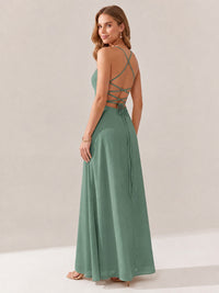 JOVELLEE Yellow Sweetheart Ruched Bust Chiffon Maxi Dress