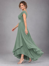 Cap Sleeve Chiffon A-Line Mother of the Bride Dress