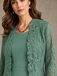 2-Piece Chiffon Mother of the Bride Dress with Lace Jacket