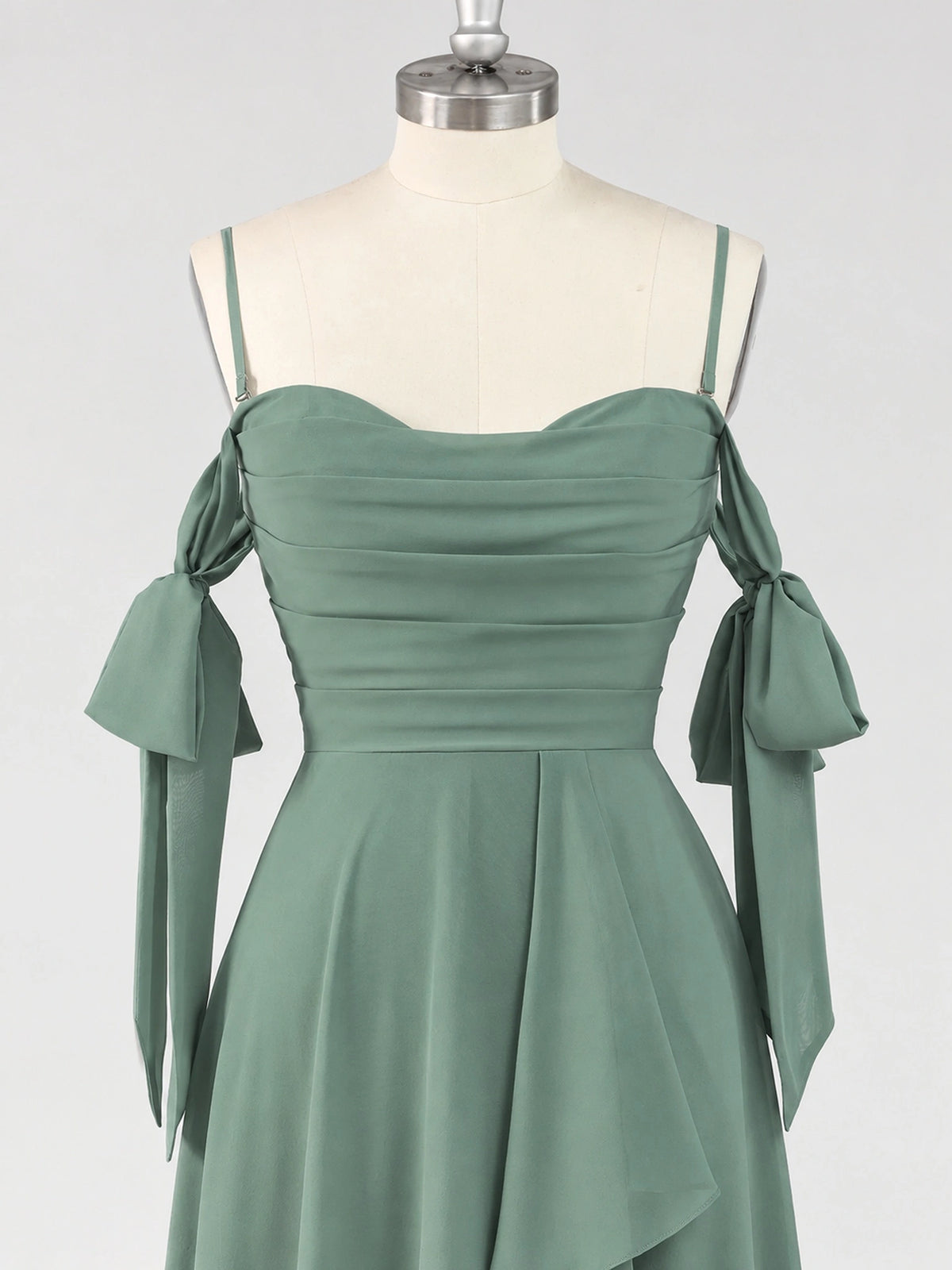 A-Line Ruffles Chiffon Bridesmaid Dress with Slit