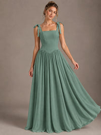 Square Neck A-Line Maxi Dress