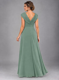 Cap Sleeve Chiffon A-Line Mother of the Bride Dress