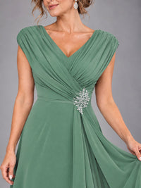 Cap Sleeve Chiffon A-Line Mother of the Bride Dress
