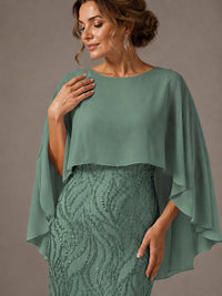Light Blue Sequin 2 Pieces Mother of the Bride Dress