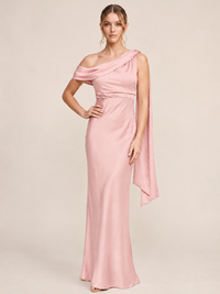 One Shouler Satin Mermaid Maxi Dress