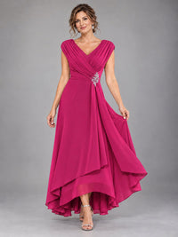 Cap Sleeve Chiffon A-Line Mother of the Bride Dress