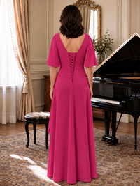 V-Neck Chiffon Lace Mother of the Bride Dresses