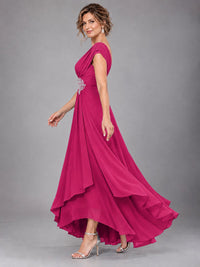 Cap Sleeve Chiffon A-Line Mother of the Bride Dress