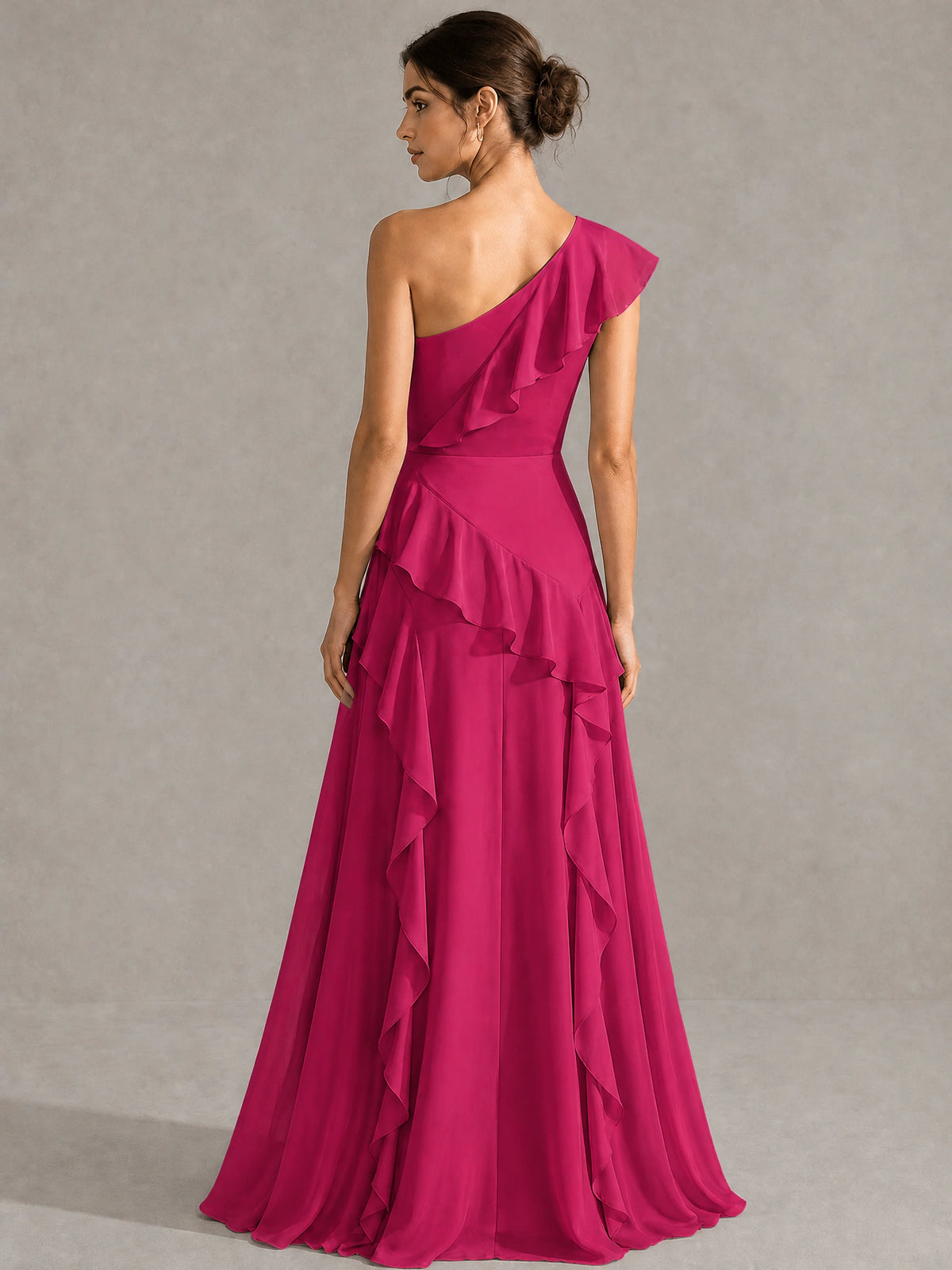 Sage Green One Shoulder Ruffle Bridesmaid Dress