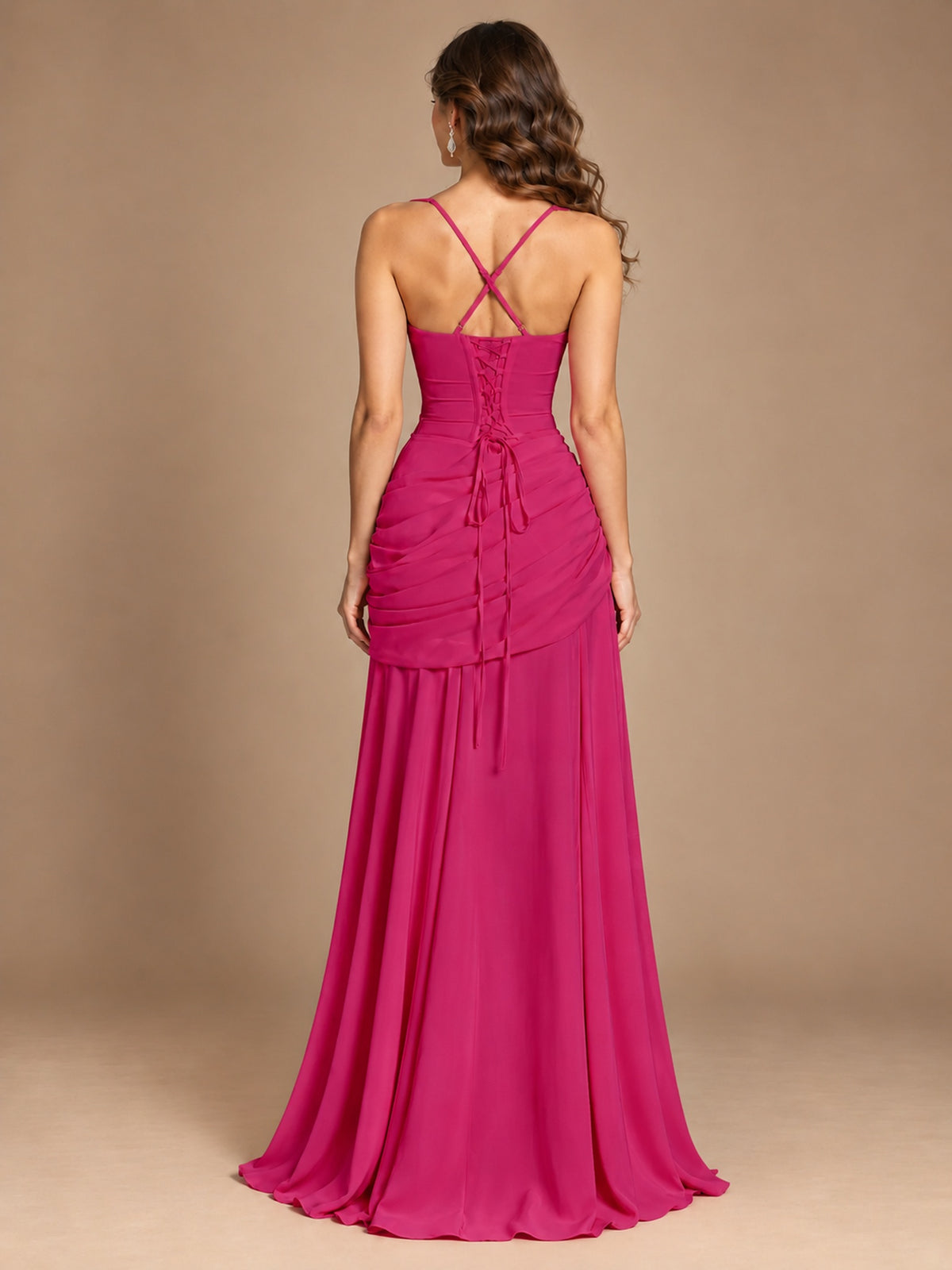 Butter Yellow Square Neck Ruched A-Line Prom Dress