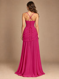Butter Yellow Square Neck Ruched A-Line Prom Dress