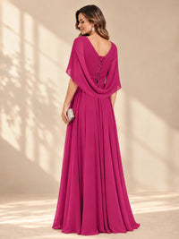 Ruched V Neck Mother of The Bride Dresses with Shawls Appliques and Cap Sleeves