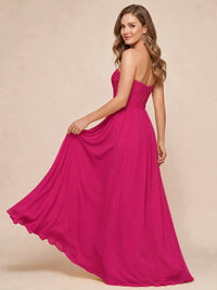 Strapless Pleated Chiffon A-Line Bridesmaid Dress
