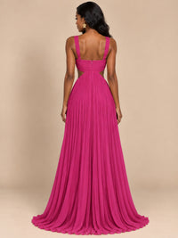 Butter Yellow Pleated Cutout Maxi Dress