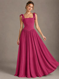 Square Neck A-Line Maxi Dress