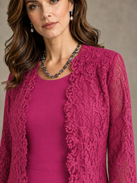 2-Piece Chiffon Mother of the Bride Dress with Lace Jacket