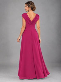 Cap Sleeve Chiffon A-Line Mother of the Bride Dress