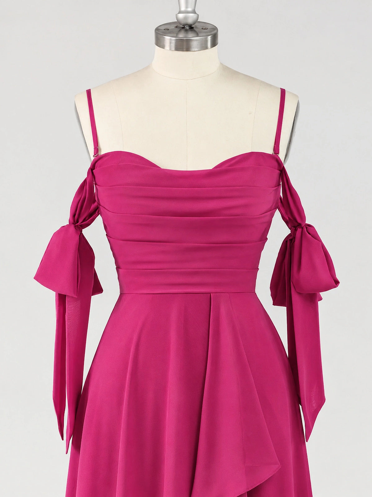 A-Line Ruffles Chiffon Bridesmaid Dress with Slit