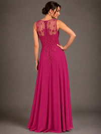 A-line 2 Pieces Chiffon Appliques Mother of The Bride Dresses with Jackets