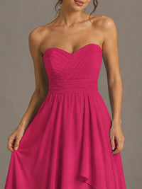 Strapless Ruffle A-Line Maxi Dress