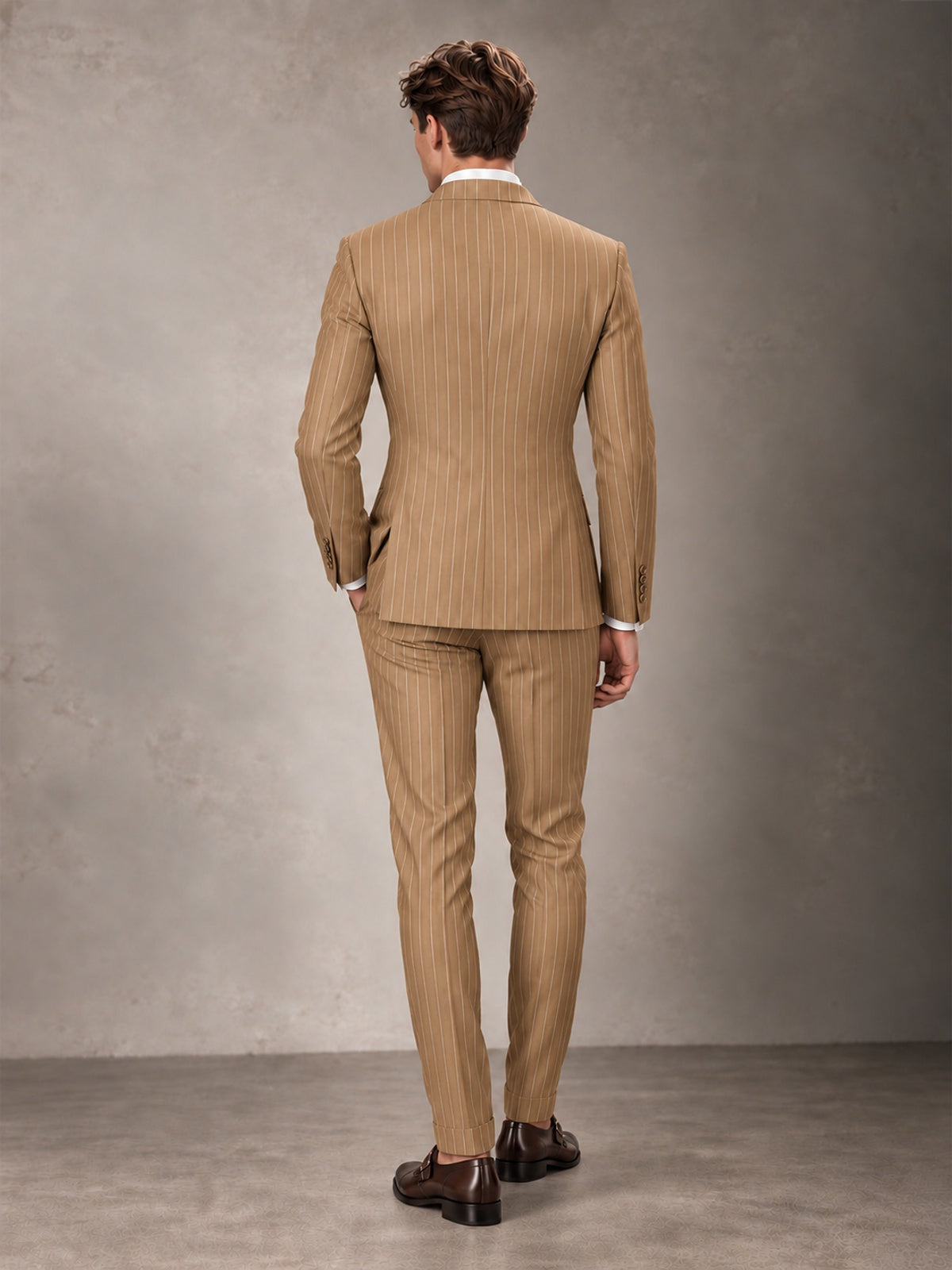 Double Breasted Pinstripe Men's Suit 2 Piece (Jacket & Pants) for Wedding & Formal Prom