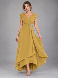 Cap Sleeve Chiffon A-Line Mother of the Bride Dress