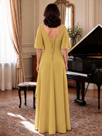 V-Neck Chiffon Lace Mother of the Bride Dresses