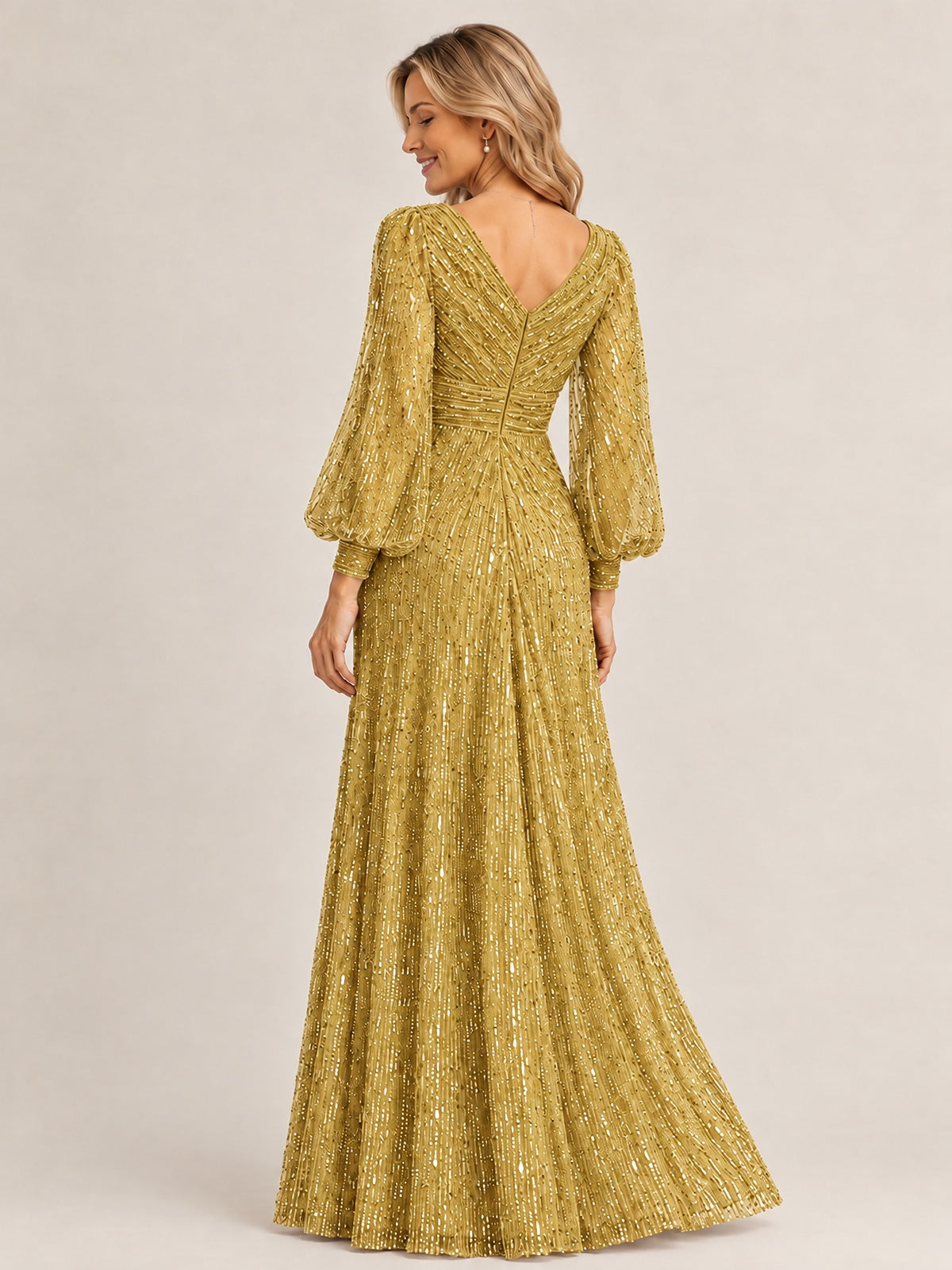 Sparkle Sequin Mother of The Bride Dresses with Long Sleeves