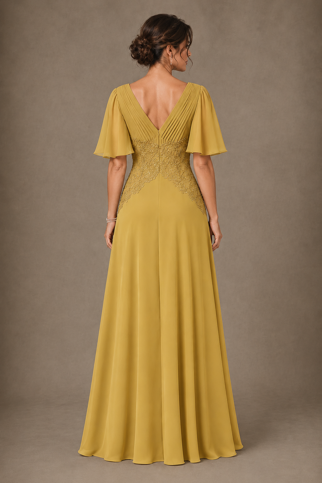 A-Line Chiffon Mother of the Bride Dress with Applique