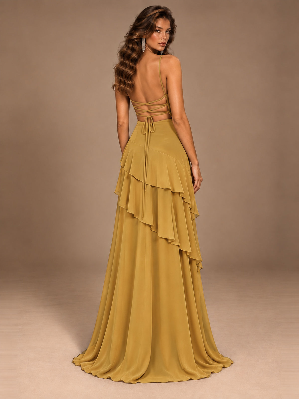 Sweetheart A-Line Ruffle Prom Dress with Spaghetti Straps