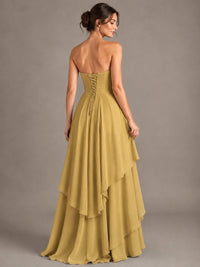 Strapless Ruffle A-Line Maxi Dress