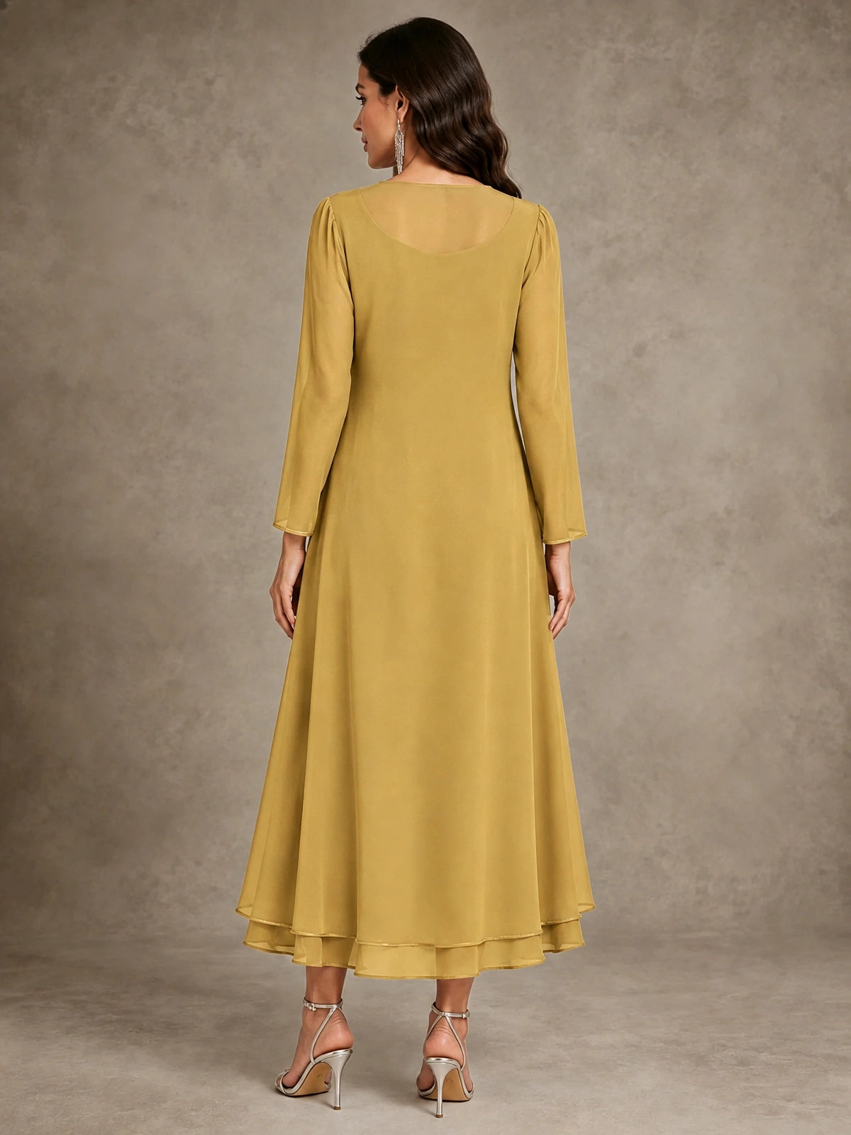 Sequin Chiffon Mother of the Bride Dress with Jacket