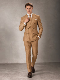 Double Breasted Pinstripe Men's Suit 2 Piece (Jacket & Pants) for Wedding & Formal Prom